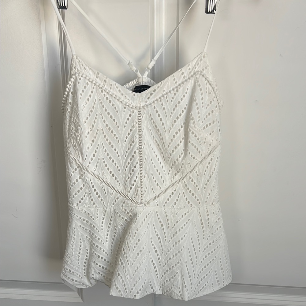 Elegant White Eyelet Women's Top